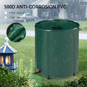 VINGLI 50 Gallon Collapsible Rain Barrel for Sustainable Water