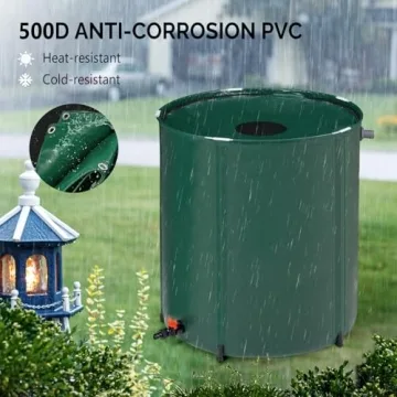 VINGLI 50 Gallon Collapsible Rain Barrel for Sustainable Water