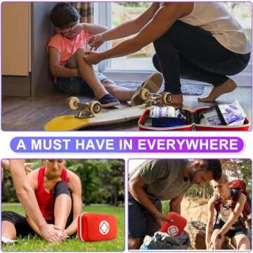 First Aid Kit for Home Hiking Camping Outdoor Sport, 275 Pieces Survival Supplies Emergency Kit, Mini Gear Bag with Basic First-aid Essentials for Emergency Cases angel wish