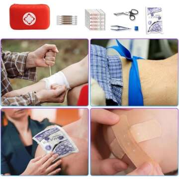 First Aid Kit for Home Hiking Camping Outdoor Sport, 275 Pieces Survival Supplies Emergency Kit, Mini Gear Bag with Basic First-aid Essentials for Emergency Cases angel wish