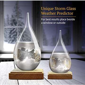 Constantinople Storm Glass Weather Predictor - Weather Glass Predictor 2 in 1 Set | Unique Office an...