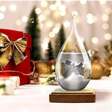 Constantinople Storm Glass Weather Predictor - Weather Glass Predictor 2 in 1 Set | Unique Office and Home Decor | Weather Predicting Storm Glass | Large and Small Decorative Weather Forecaster Glass