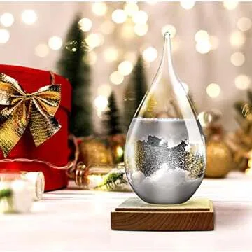 Constantinople Storm Glass Weather Predictor - Weather Glass Predictor 2 in 1 Set | Unique Office and Home Decor | Weather Predicting Storm Glass | Large and Small Decorative Weather Forecaster Glass