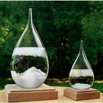 Constantinople Storm Glass Weather Predictor - Weather Glass Predictor 2 in 1 Set | Unique Office and Home Decor | Weather Predicting Storm Glass | Large and Small Decorative Weather Forecaster Glass