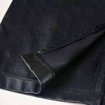 LEOROO Long Skirts for Women Trendy High Waisted A Line Business Casual Leather Maxi Skirt with Slit Dressy（Black,S