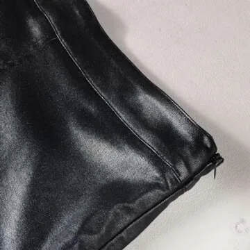 Trendy High Waisted A-Line Faux-Leather Skirt for Women