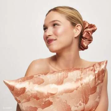 Kitsch x Disney Satin Scrunchies for Women - No Crease Hair Ties for Girls | Scrunchies For All Hair Types and Textures, Perfect for Day or Night - 2 Pcs, Desert Crown