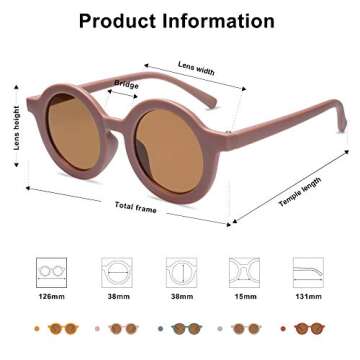 SOJOS Cute Round Polarized Sunglasses for Kids Girls Boys UV400 Protection De Sol Gafas Beach Holiday SK5606 Dark Pink