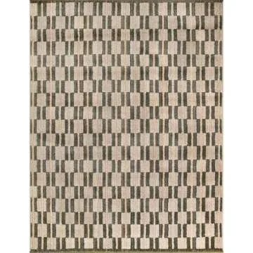 Jenni Yolo Home Hilda Area Rug - 5'3" x 7' Green Rectangle, Modern Geometric Blocks, Stain-Resistant, Non-Shedding, Easy to Clean, Soft, Durable Rug for Living Room, Bedroom, or Indoor Home Décor