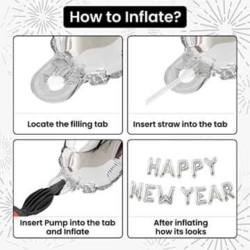 KatchOn, Silver Happy New Year Balloons - 16 Inch | New Years Balloons 2025, NYE Decorations 2025, New Years Eve Party Supplies 2025 | Happy New Year Decorations 2025 | New Years Decorations 2025