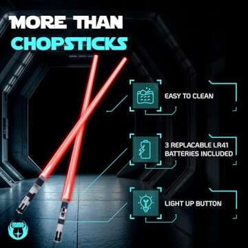 Lightsaber Chopsticks LED Set for Star Wars Fans