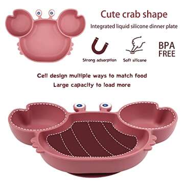 Qshare Toddler Plate: Fun, BPA-Free Silicone Placemat with Strong Suction