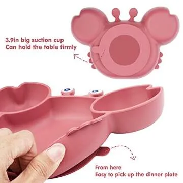Qshare Toddler Plate - Safe, Fun, Strong Suction for Kids