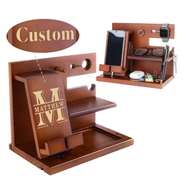 Premium Personalized Wood Docking Station for Gifts