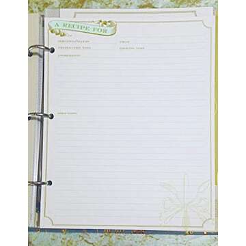 Eccolo Recipe Binder, 3 Ring Recipe Organizer for The Kitchen with Clear Plastic Sleeves Protectors, Categorized Tabs, Blank DIY Recipe Book (Grey, 9.5 x 8.5 inches)