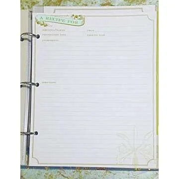 Eccolo Recipe Binder, 3 Ring Recipe Organizer for The Kitchen with Clear Plastic Sleeves Protectors, Categorized Tabs, Blank DIY Recipe Book (Grey, 9.5 x 8.5 inches)