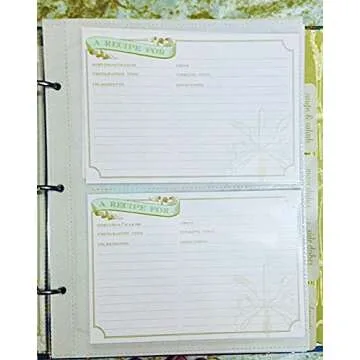 Eccolo Recipe Binder, 3 Ring Recipe Organizer for The Kitchen with Clear Plastic Sleeves Protectors, Categorized Tabs, Blank DIY Recipe Book (Grey, 9.5 x 8.5 inches)