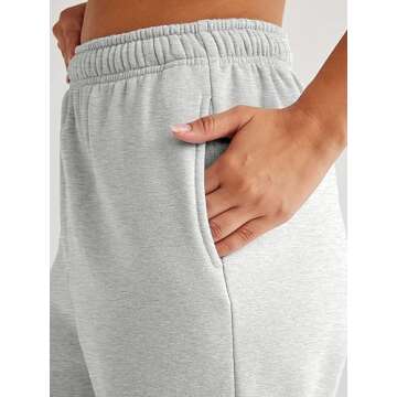 AUTOMET Womens Cargo Sweatpants Cinch Bottom Lounge Baggy Cotton Pants Joggers High Waist Fall Athletic Pant with Pockets Grey S