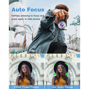 Digital Camera 2.7K 48MP Vlogging Camera, Auto Focus Digital Point and Shoot Camera with 32GB Memory...