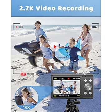Digital 2.7K Vlogging Camera for Kids & Teens - 48MP