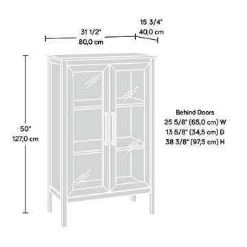 Sauder Anda Norr Display Cabinet/Pantry cabinets, Slate Gray Finish