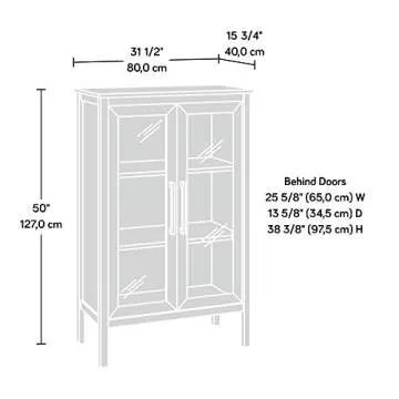 Sauder Anda Norr Display Cabinet, Slate Gray Finish