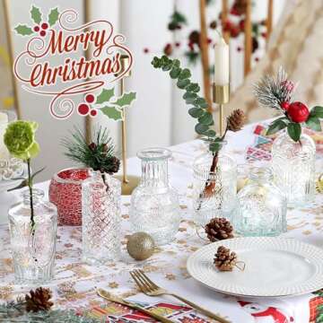 Glass Bud Vase 15 Pcs for Centerpieces Wedding,Home Decor,Bud Vases in Bulk for Flowers,Small Vases ...