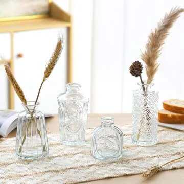 Glass Bud Vase 15 Pcs for Centerpieces Wedding,Home Decor,Bud Vases in Bulk for Flowers,Small Vases for Christmas,Birthday Party,Wedding,Valentine's Day,Mother's Day,Other Events Decorations(Clear)