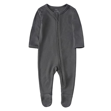 O2 BABY Baby Boys Girls Organic Cotton Zip Front Sleeper Pajamas, Footed Sleep 'n Play（0-3Months, ...