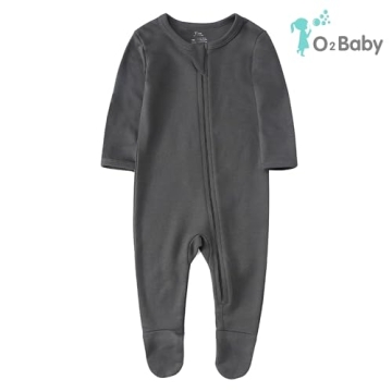 O2 BABY Organic Cotton Zip Front Sleeper Pajamas for Infants