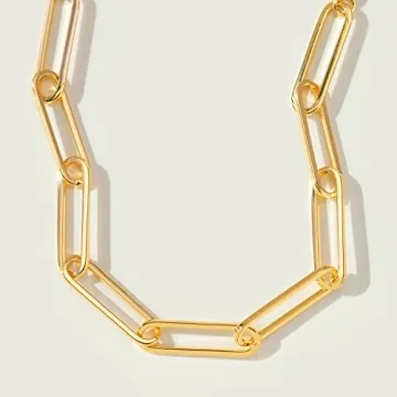 MEVECCO Women's Adjustable 14K Gold Paperclip Bracelet