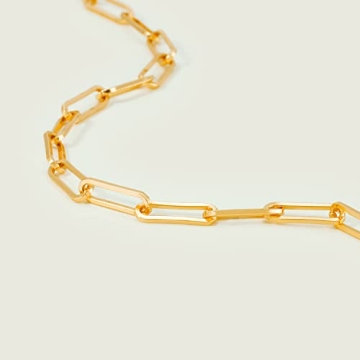 MEVECCO Women's Adjustable 14K Gold Paperclip Bracelet