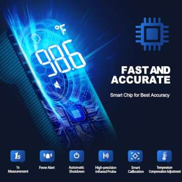 No-Touch Thermometer for Adults and Kids, Digital Accurate Baby Thermometer with Fever Alarm, 1 Second Fast Result, FSA HSA Eligible, Easy to use, 2 in 1 Mode