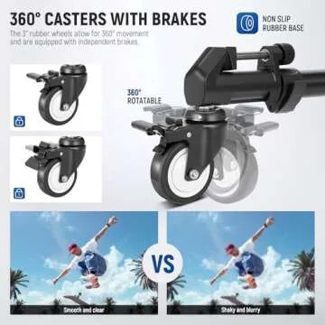 NEEWER Photography Tripod Dolly, Heavy Duty 50lbs Capacity Tripod Wheels with 3" Rubber Wheels for DSLR Cameras Camcorder Photo Video Lighting