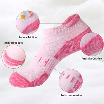 Yojoom Women's Cushioned Ankle Socks - 6 Pairs