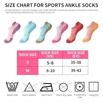 Yojoom Women's Cushioned Ankle Socks - 6 Pairs