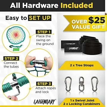 LAEGENDARY Saucer Swing for All Ages - Holds 700 lbs