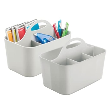 mDesign Plastic Small Office Storage Organizer Caddy - Versatile & Portable