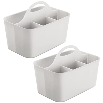 mDesign Plastic Small Office Utility Tote Caddy - 2 Pack