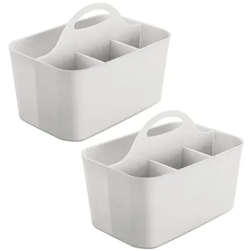 mDesign Plastic Small Office Utility Tote Caddy - 2 Pack