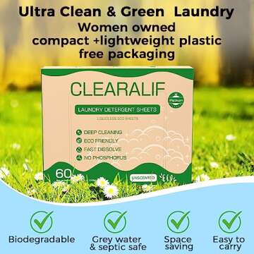 CLEARALIF Laundry Detergent Sheets, Up to 180 Loads, Fresh Unscented, liquidless, Eco-Friendly, Zero Waste, Save Space, Travel Laundry Strips for HE Machine