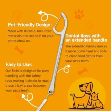 Dr. Emma Dog Tooth Brush Picks Pet Dental Floss for Teeth Cleaning Plaque Remover for Teeth Dental Care for Small to Large Dogs, Cats