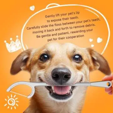 Dr. Emma Dog Tooth Brush Picks Pet Dental Floss for Teeth Cleaning Plaque Remover for Teeth Dental Care for Small to Large Dogs, Cats