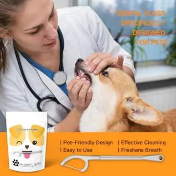 Dr. Emma Dog Tooth Brush Picks Pet Dental Floss for Teeth Cleaning Plaque Remover for Teeth Dental Care for Small to Large Dogs, Cats
