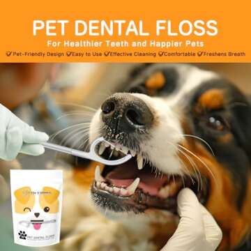Dr. Emma Dog Tooth Brush Picks Pet Dental Floss for Teeth Cleaning Plaque Remover for Teeth Dental Care for Small to Large Dogs, Cats