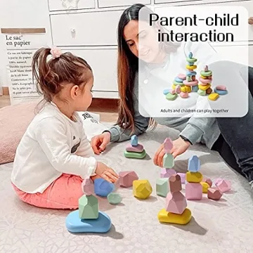 Vibrant Montessori Stacking Rocks for Kids Ages 1-6