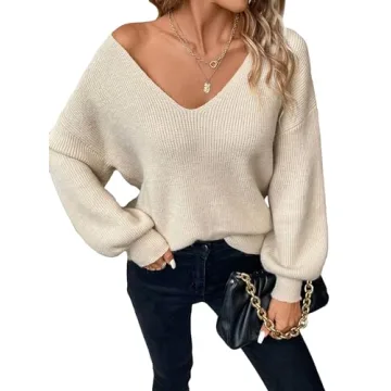 GORGLITTER Bow Cable Knit Women's Sweater for Fall