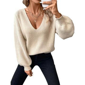 GORGLITTER Bow Cable Knit Women's Sweater for Fall