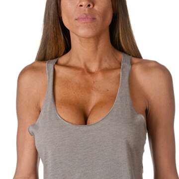 Next Level Women's Stylish Soft Tri-Blend Racerback Tank, Venetian Gray, X-Small