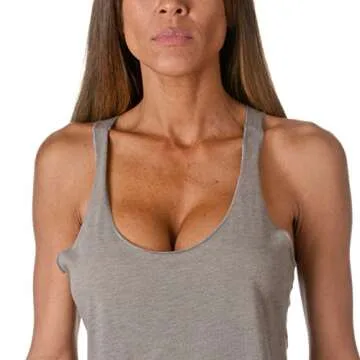 Next Level Women's Stylish Soft Tri-Blend Racerback Tank, Venetian Gray, X-Small